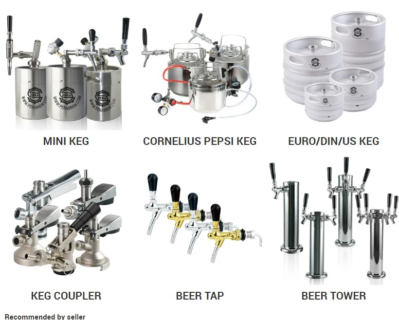 Beer Keg Charger CO2 Dispenser - Includes Keg Regulator 0-30 Psi, 3/8&quot; Thread Adapter, Gas Ball Lock Quick Disconnect